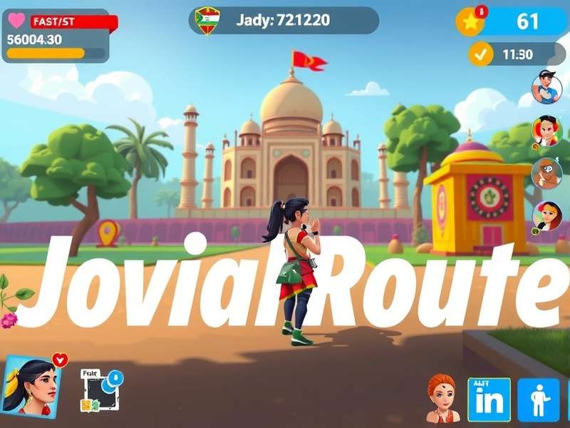 Jovial Route gameplay showing character in Indian landscape
